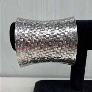 Silver Textured Cuff Bracelet